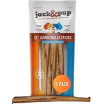 Jack&pup 12 Inch Jumbo Bully Sticks For Dogs (5 Pack) Single Ingredient B.... Fixed Price $60.60.