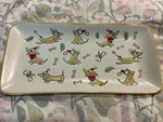 Spectrum Designz Christmas Dogs Santa Hats Plate Platter Serving Dish Dachshund. Fixed Price $18.69.