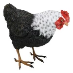 Rustic Western Country Iowa Blue Spotted White Breast Rooster Chicken Figurine. Fixed Price $24.99.