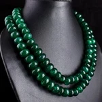2 Strand Best Green Emerald 1443.00 Cts Beautiful Necklace Jewelery Vk 46 E706. Fixed Price $100.00.