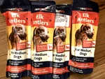 Lot Of 4 Rexipets 100% Natural Shed Elk Antlers For Dogs Medium Size 5+" Usa. Fixed Price $29.99.