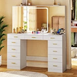 47.2" Makeup Vanity Desk Lights 11 Storage Drawers And Hidden Charging. Fixed Price $329.95.