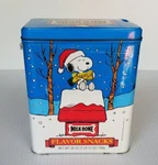 Vtg Canister Milkbone Snoopy Dog Snacks Tin Empty Display 1996. Fixed Price $7.99.